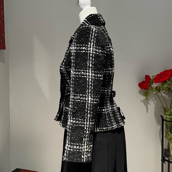 NEW Body Victoria's Secret Wool Windowpane Timeless Classic Plaid Blazer Jacket - Picture 4 of 16